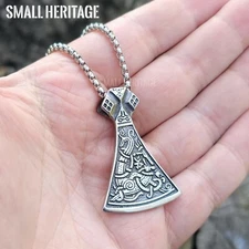 Viking Axe Necklace Pendant Rope Chain Odin Hammer Norse Amulet Thor Rune Men