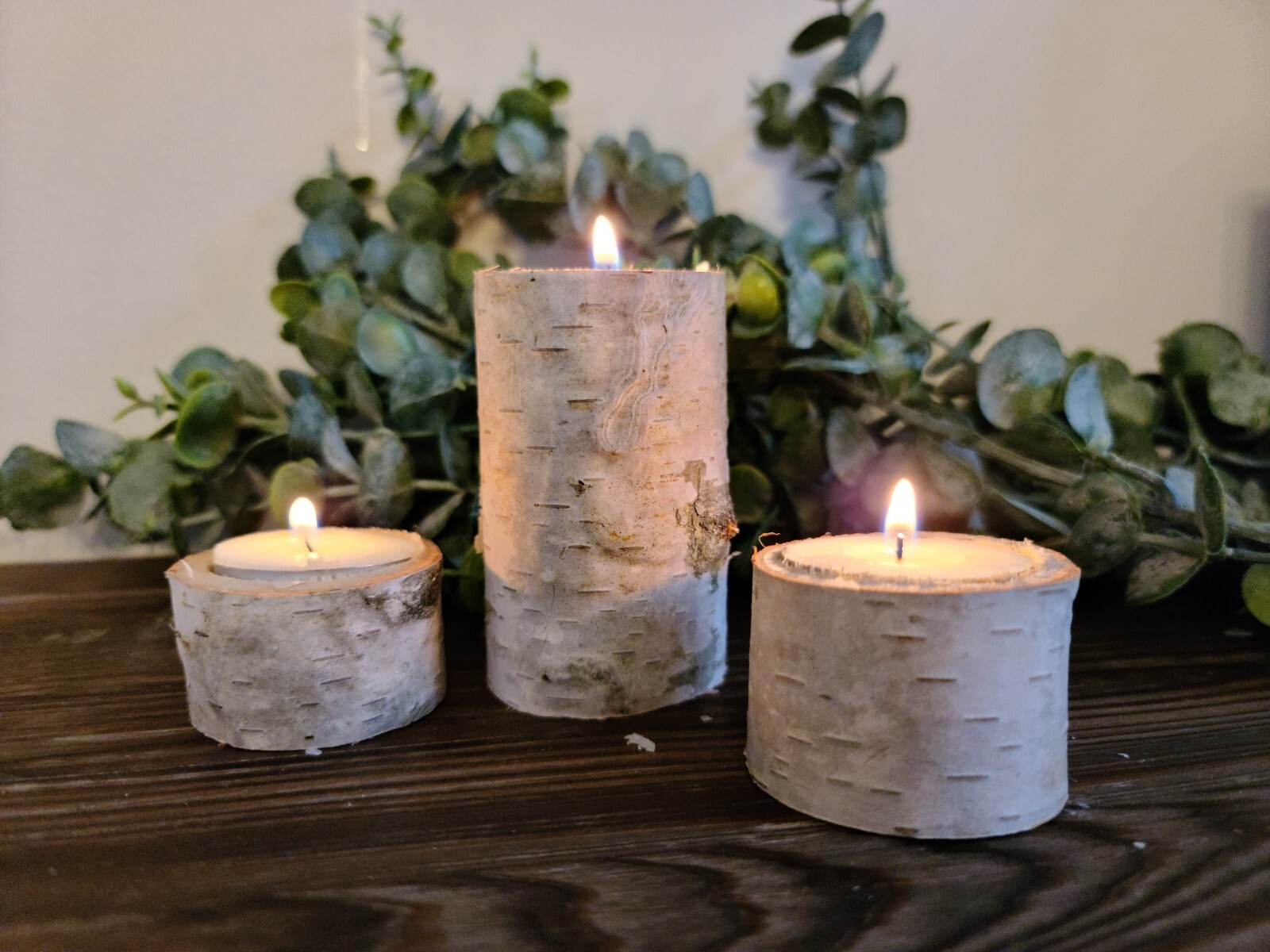 Tea Light Candle Holders, Wooden Votive Tealight Holder, White Birch