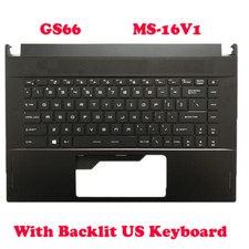 RGB Backlit PalmRest US Keyboard For MSI GS66 Stealth MS-16V1 GS66 10SD 10SE SF