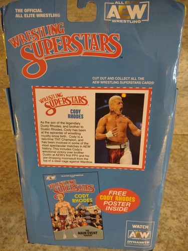Figura de acción Jazwares All Elite Wrestling inigualable Cody Rhodes con póster nueva en caja - Imagen 2 de 5