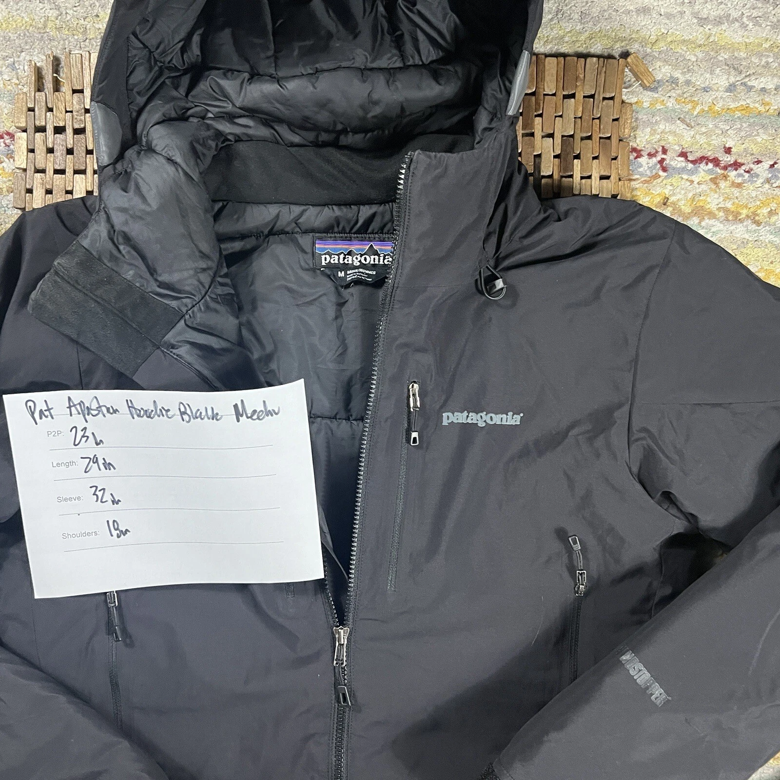 patagonia aposton windstopper insulated shell puffer hoodie jacket