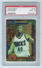 1993-94 VIN BAKER Topps Finest #139 . BUCKS Rookie RC .. PSA  9  MINT