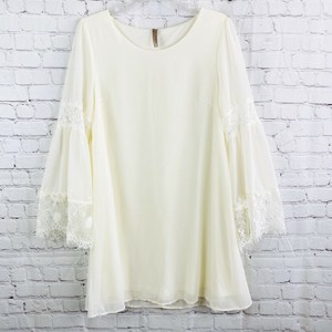 off white bell sleeve dress