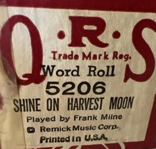 QRS Player Piano Roll 5206 Shine On Harvest Moon
