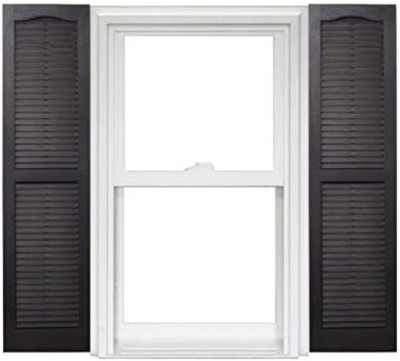 Homeside Open Louver Vinyl Shutters (1 Pair) 14-1/2In. X 35In. - 050 Black
