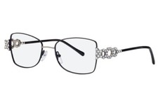 Caviar Eyeglasses Optical 4906 C 35 Black Silver Frame Crystals New 52mm Italy