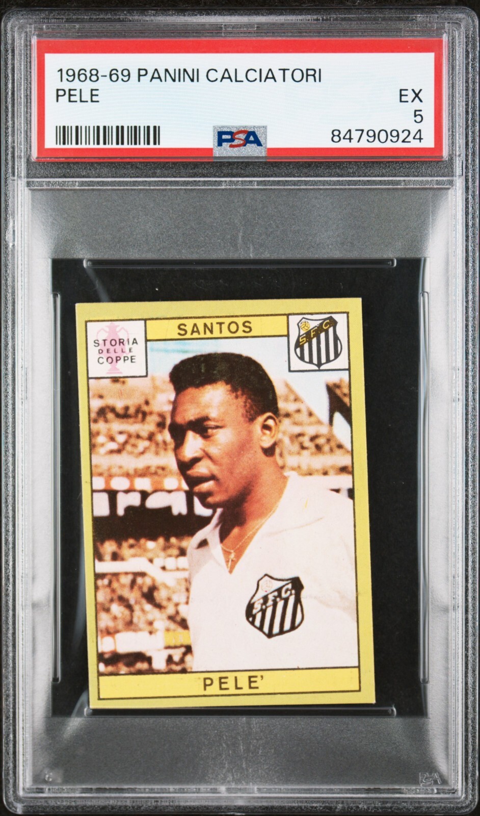 1968 PANINI CALCIATORI PELE SANTOS PSA 5