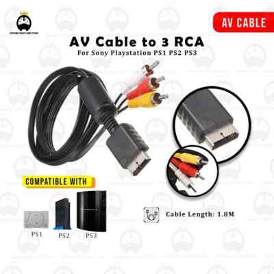 Audio Vio AV Kabel, Composite 3 RCA Kupferdraht PS2RGB PS2AV Multi für Sony Playstation 1 2 3 PS1 PS2 PS3 Konsole  13