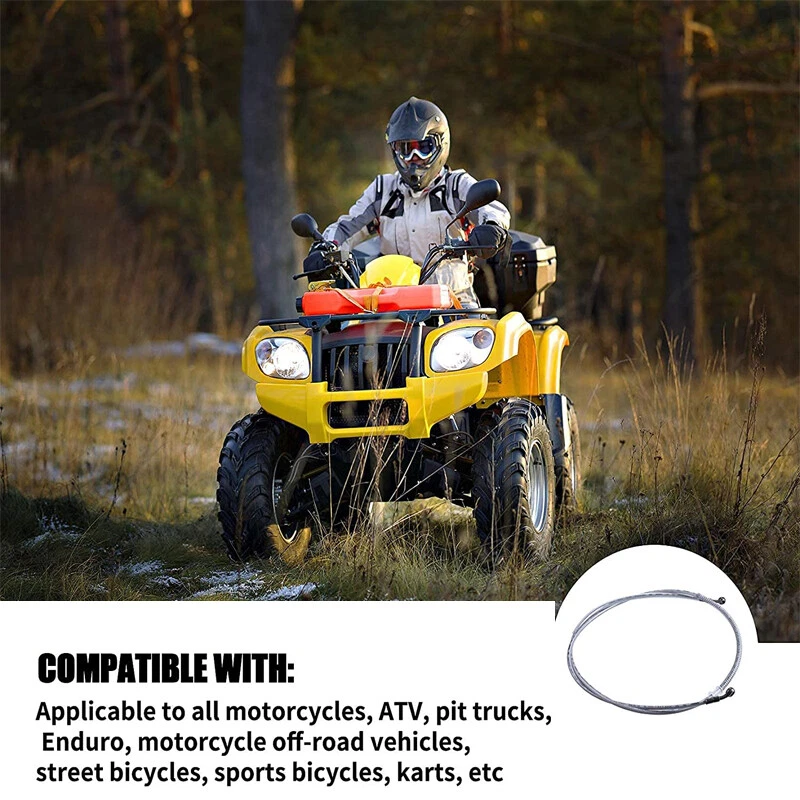 Manguera de aceite de freno de motocicleta modificada M10 180 cm extremo de acero inoxidable trenzado EE. UU. Foto 2 de 4