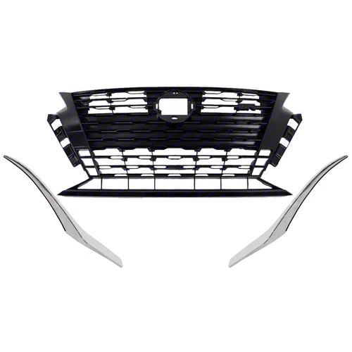 Front Bumper Upper Grille & Grille Molding Set For 2023-24 Nissan Altima SR NEW - Imagen 4 de 10