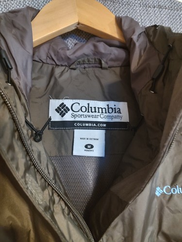 Columbia Omni-Tech Full Zip Hooded Windbreaker Jacket Women's Size Medium Brn/Bl - Picture 9 of 9