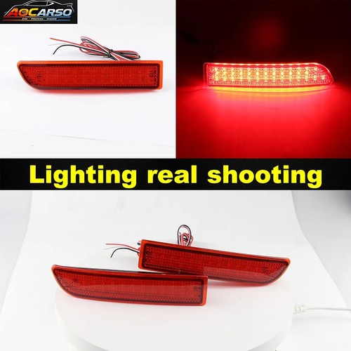 2x Red Lens LED Bumper Reflector Tail Brake Light Lamp For 2006-2012 Toyota RAV4 - Picture 7 of 22
