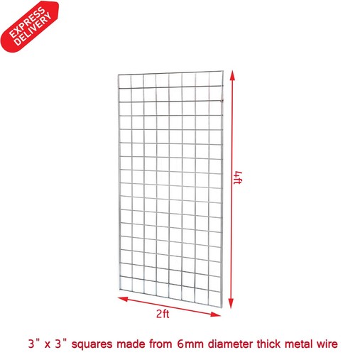 NEW MESH PANEL | GRID MESH HOOKS PRONGS CHROME ACCESSORIES | SHOP DISPLAY STAND - Picture 2 of 51