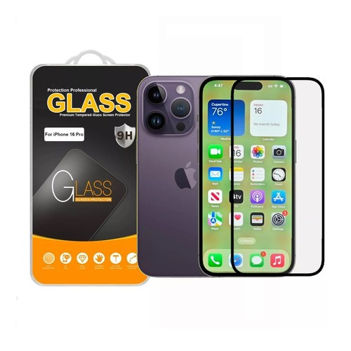 For Apple iPhone 16 Pro Tempered Glass Full Cover Phone Screen Protector - Picture 6 of 24
