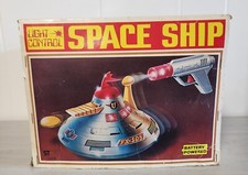 Vintage Alps Toy Battery Operated Disc Shooting Space Ship with Box