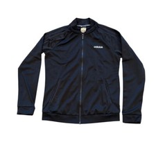 adidas Women's Black Full-Zip Track Jacket 3-Stripe Logo Lightweight Activear
