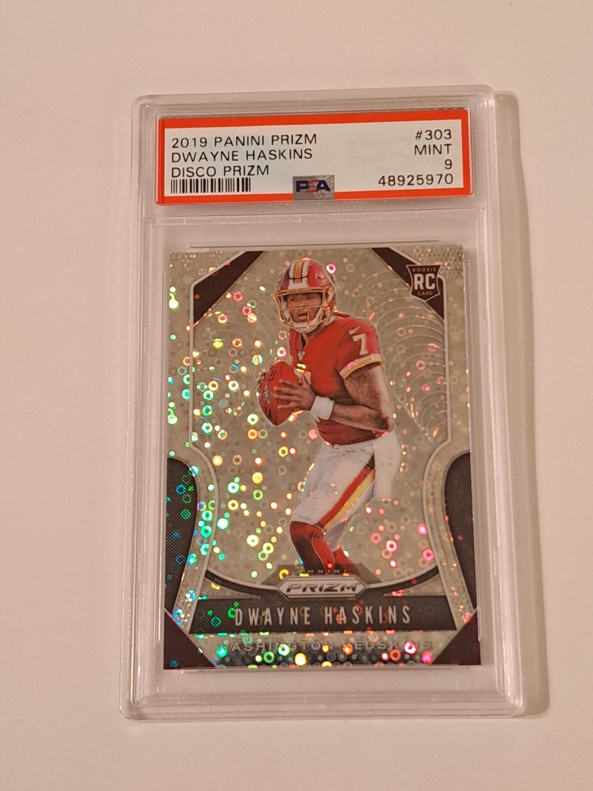 2019 Prizm Football Dwayne Haskins Rookie Disco PSA 9