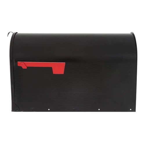 Post Mount Mailbox Black Extra Large Rust-Resistant Steel Adjustable Door Latch - Picture 4 of 11