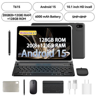 Android 15 WiFi Tablet bundle CASE 10in 20GB+128GB OTG Android Tablets Bluetooth