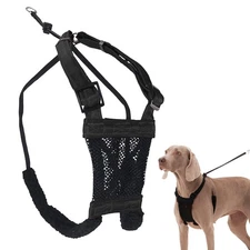 Large/XL No Pull Dog Harness for Large Dogs - Black Mesh Body, Durable Nylon,...