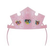 Disney Pink Princess Tiara Headband with Character Hearts