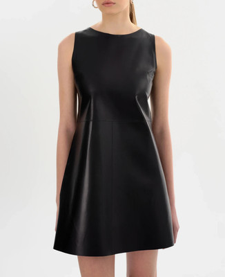 LAMARQUE Lozana Reversible Leather Mini Dress MSRP $575