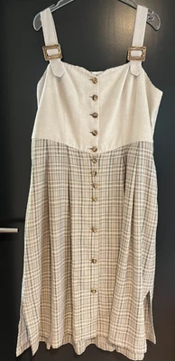 Damen Trachten Dirndl ärmellos Beige gemustert ca. Gr. 46 v. Alphorn - Bild 1 von 2