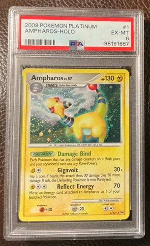 Ampharos Holo 1/127 2009 Pokemon Platinum Base PSA 6