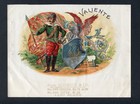 RARE Old Original VALIENTE Sample Cigar Label - SPANISH MAN WITH SWORD & FLAG — photo 1