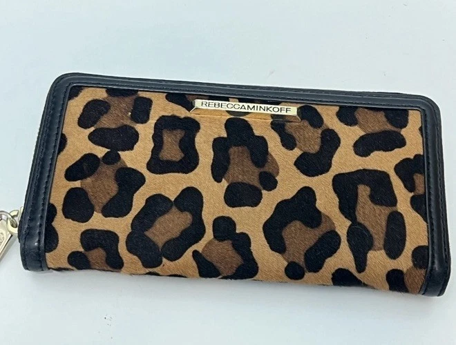 Rebecca Minkoff Black/ bronw Animal Print Zip Around Wallet - Image 3 of 4