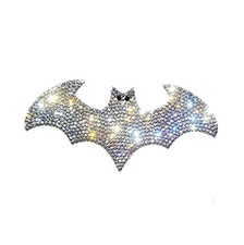 Silver Bling Rhinestones Bat Car Decal, Sparkly Crystal Waterproof Sticker