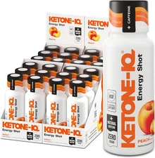 Exogenous Ketone Energy Shots with Caffeine - 24 Pack, Peach Flavor