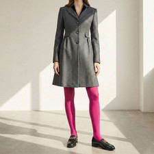 RED Valentino Grey Virgin Wool Fit Flare Coat IT 44 US 6 UK 10 Tailored Italy