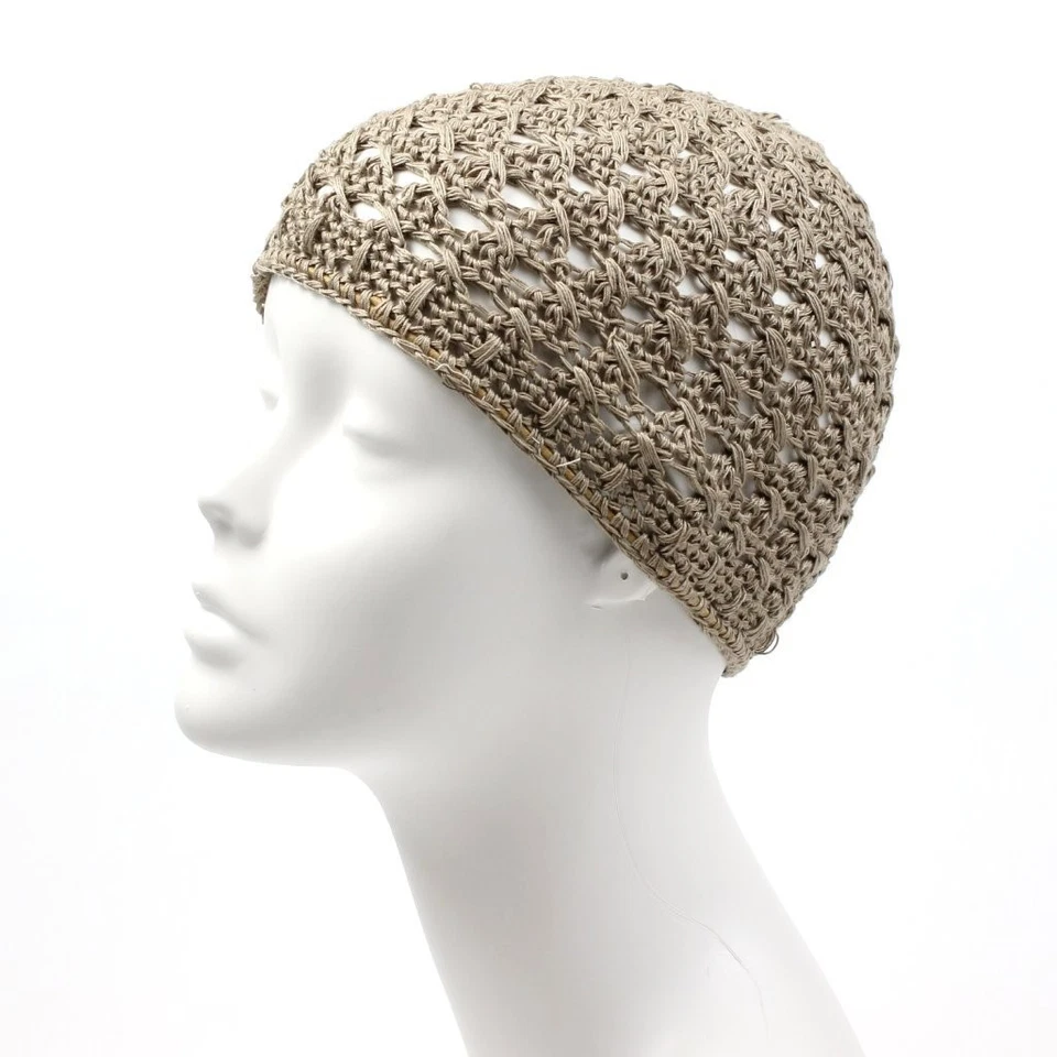 Copricapo crochet cappello uncinetto in maglia da donna taglia unica elastico - Immagine 3 di 4