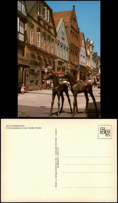 Verden (Aller) Fohlenplastiken in der Großen Straße, Kind, Geschäfte 1970