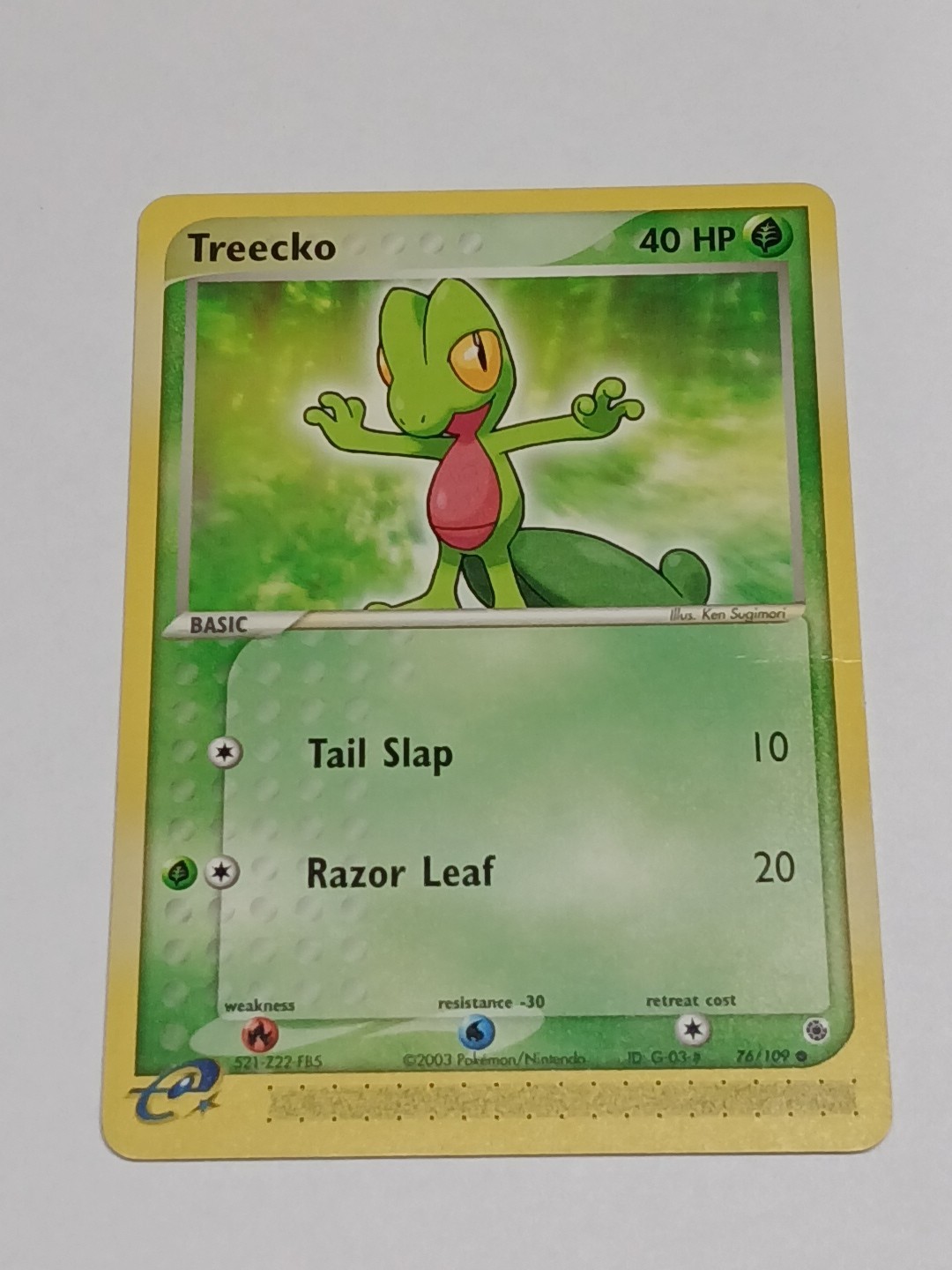 Treecko 76/109 Ruby and Sapphire Pokemon 