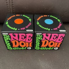 AUTHENTIC Lot Of 2X Schylling NeeDoh The Groovy Glob Stress Ball Blue Orange