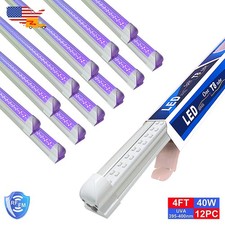 12Pack UV Led Black Light Fixture 4FT 40W T8 Linkable DJ Party Club Stage Lights