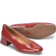 NIB Sofft Women's Lillian Slip-On Leather Pumps in Red