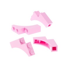 4x Lego Arch Brick 1x3x3 Light Pink Quarter Arch Bridge Castle Gate 13965