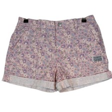 NWT Levis Youth Twill Shorts Pink Floral High Rise Elastic Waist Size 14 Girly