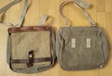 Schweizer Armee Brotbeutel, Segeltuch / Leder, ca. 1950 ,Jagd , Reiten