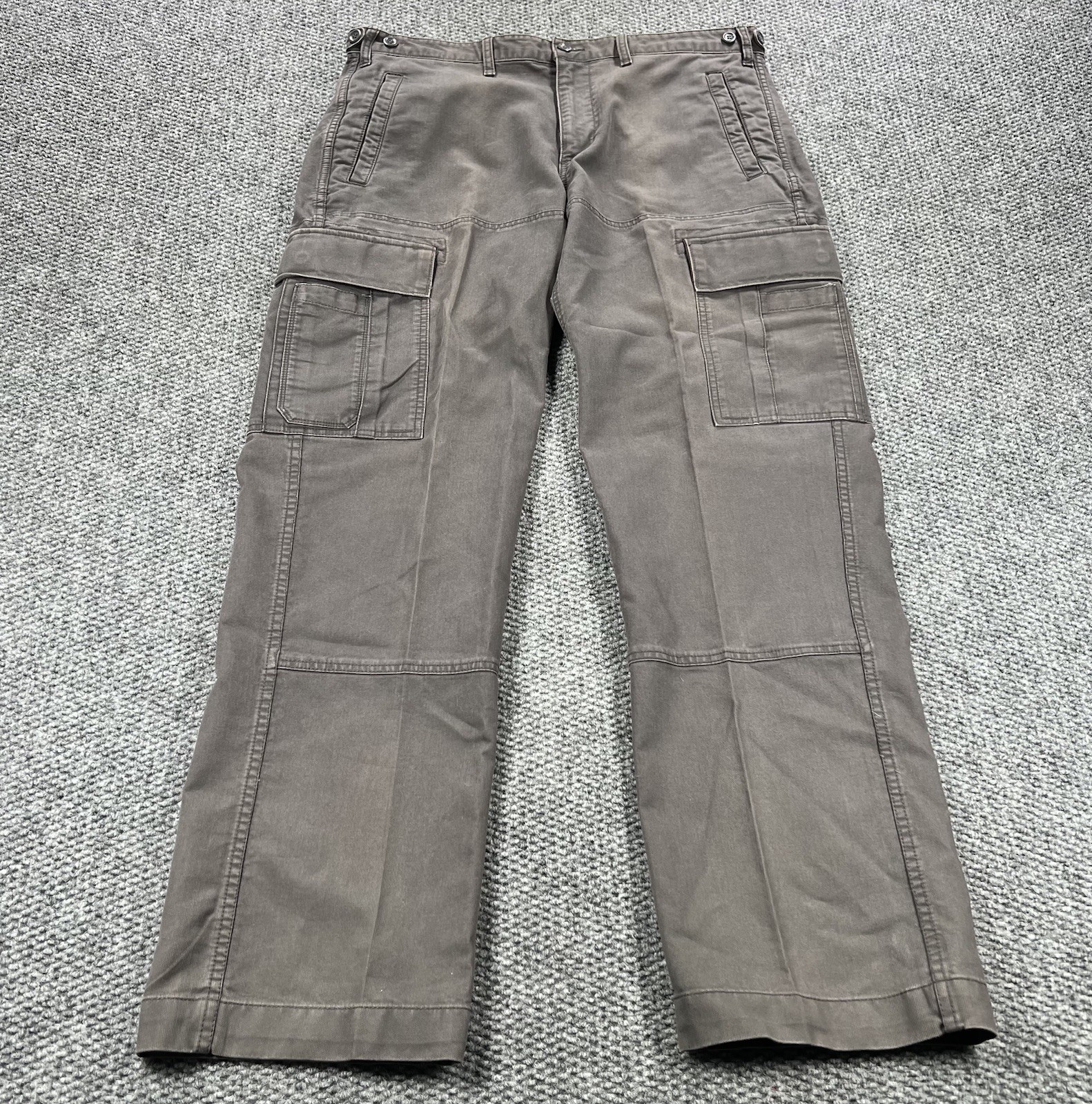Vintage Eddie Bauer Pants Men 38x34 Beige Canvas Cargo Tactical Outdoors Hiking