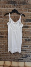 Vintage Vanity Fair Sz 34/S 24" Full Slip Nightgown Lace White Nylon US