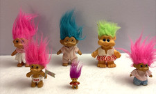 Russ Berrie Troll Dolls Lot 90s Retro Toys Assorted Sizes 1993 New Year Baby