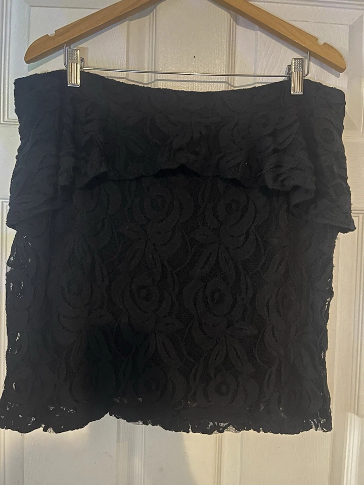 INC International Concepts Women's Black Lace Skirt Size 16 - Изображение 2 из 4