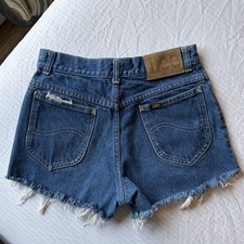 Vintage Lee Riders Denim Dark Wash Jean Cutoff Shorts size 30 vtg