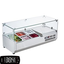 Refrigerated Prep Table Countertop Prep Stainless Steel 130W for Salad Sandwich