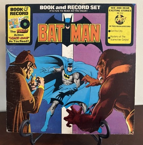VTG Rare Batman Book & Record Set 12" Vinyl 1976 D.C. Comics Gorilla City BR 512
