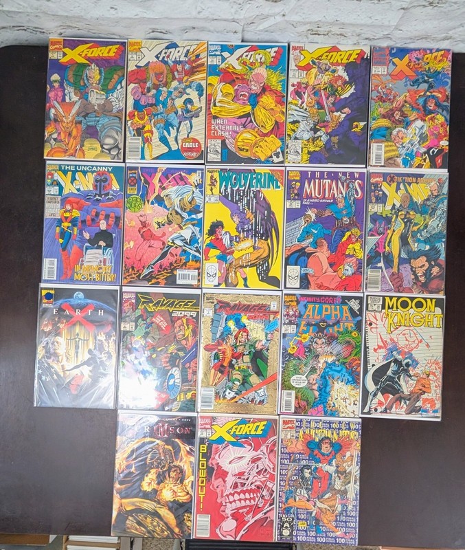 Marvel X-Force X-Men Wolverine Moon Knight Lot 18 90s VTG Mixed